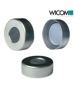 WICOM 20mm Crimp Cap, Aluminium, Headspace with Buthyl/PTFE Septum, Pharmafix di...